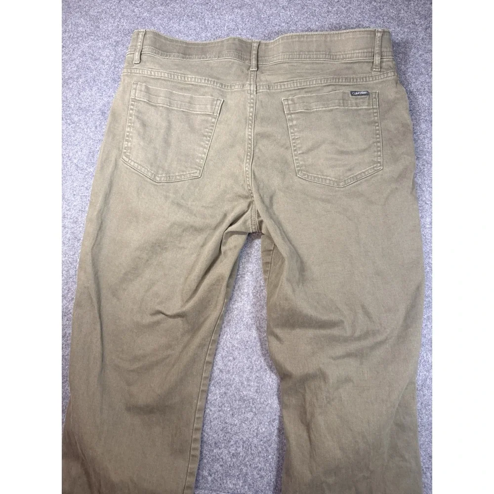 Calvin Klein Infinite‎ Flex Waist Slim Pants 36x30 Olive Green